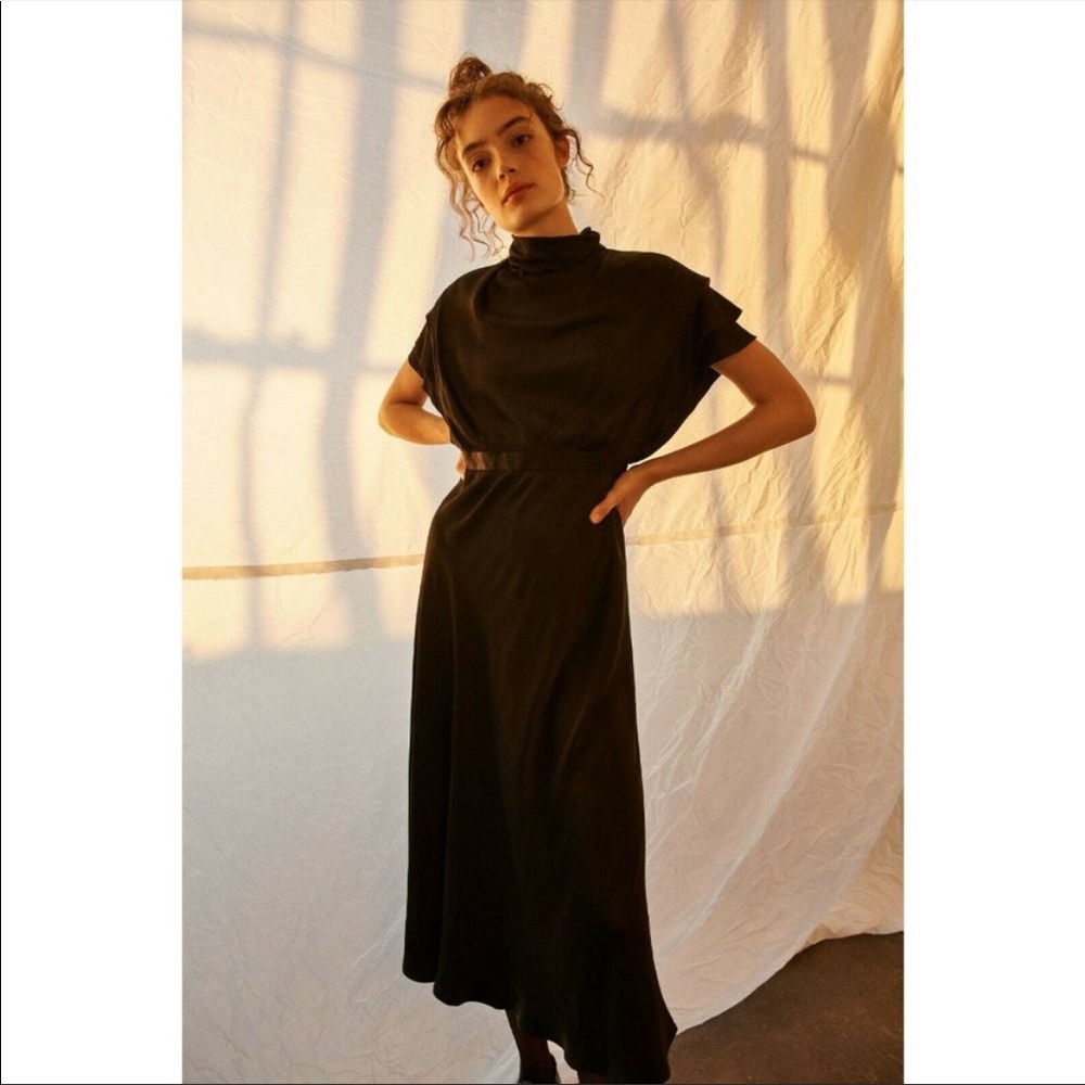 Anthropologie Madeline Midi Dress- Black NWT